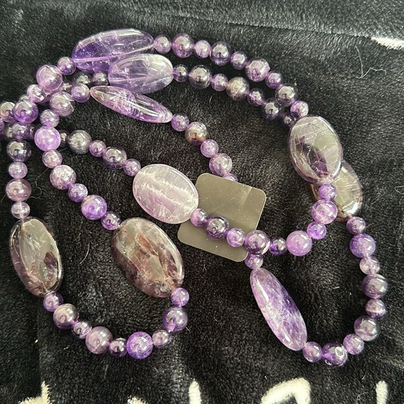 Amethyst bead fashion long necklace by Jay King - Picture 8 of 13